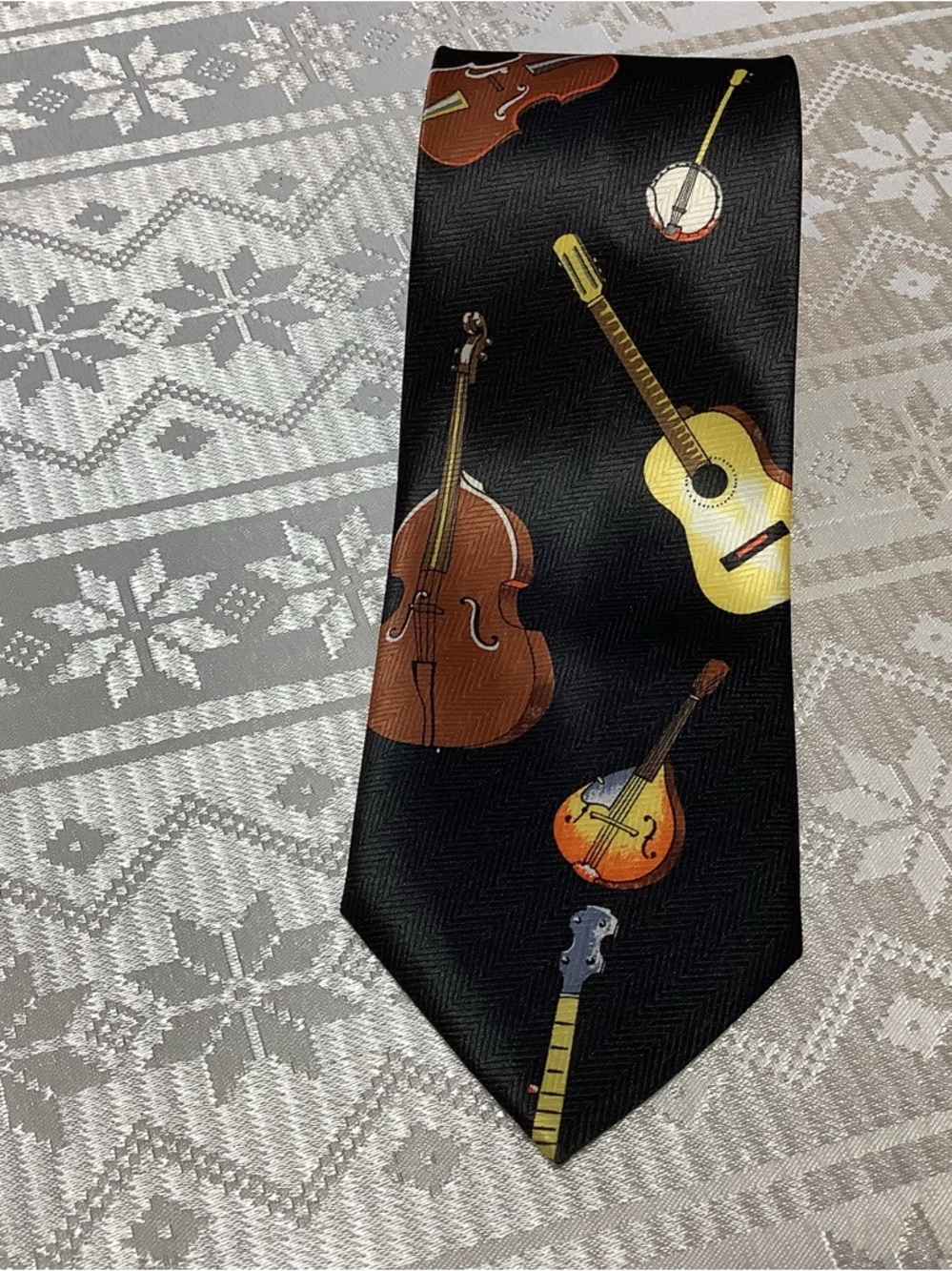 Parquet Men’s Tie Musical Instruments Vintage